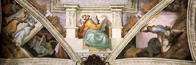 Michelangelo Buonarroti Frescoes above the entrance wall Germany oil painting art